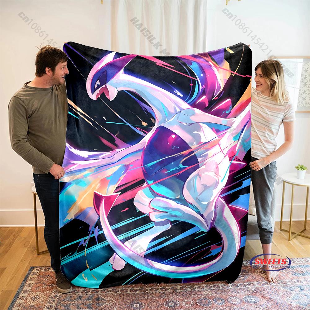 Free Shipping! HD Pokemon Lugia Print Blanket Warm Soft Comfortable Home Travel Blanket Sofa Bedding Cover Blanket Gift for Kids
