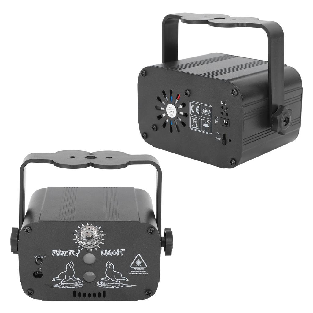 RGB Soundaktiviertes Partylicht mit Fernbedienung Wiederaufladbares LED-Blitz-Projektorlicht für