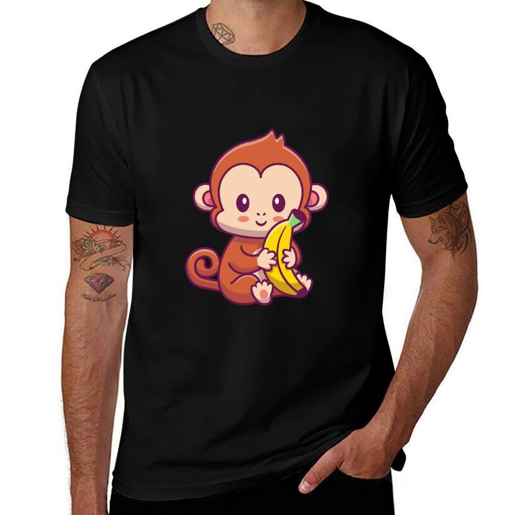 Cute Monkey Tshirt Trendy Print Short Sleeve Tshirt