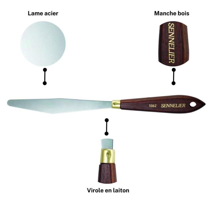 Couteau à peindre - Sennelier - N°1062 - Manche bois - Lame acier