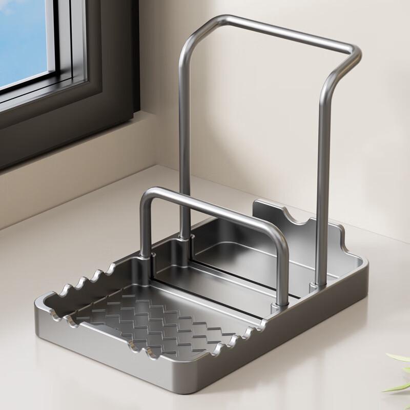 Dianle Kitchen Countertop Pot Lid Rack with Dishcloth Rod