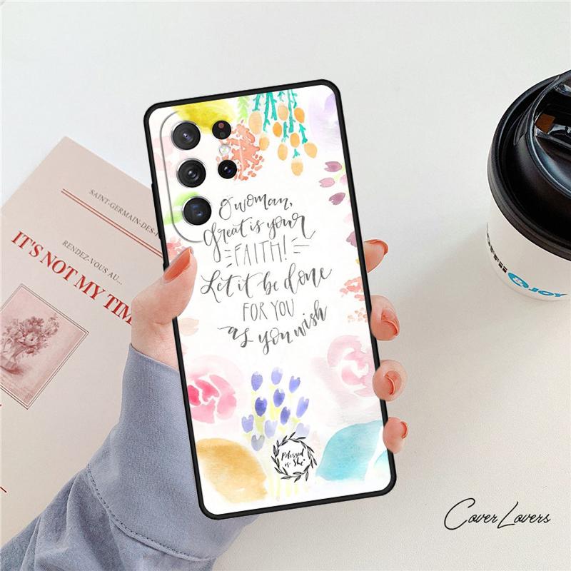 Bible Verse Phone Case For Samsung Galaxy S24 S25 S23 S22 Ultra Note 10 20 Plus S20 S21 FE Cover