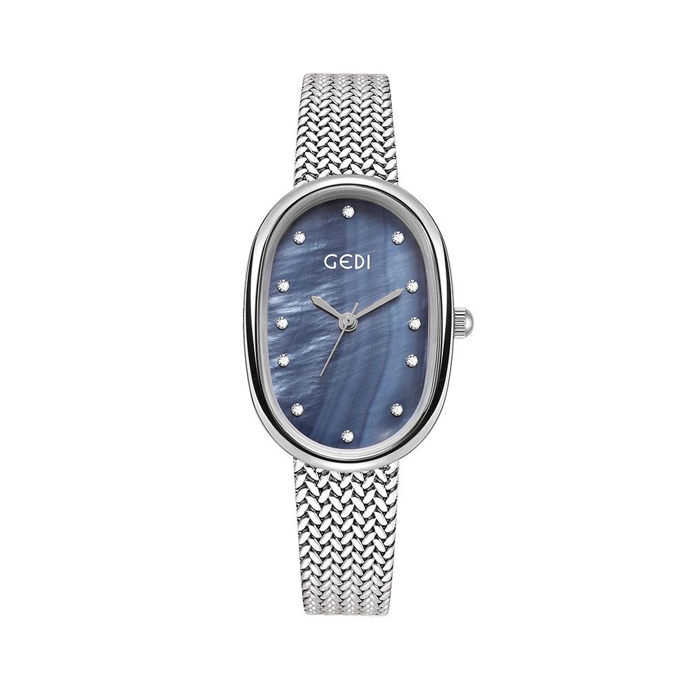 

Новые овальные часы из перламутра для женщин Niche High-end Light Luxury Wheat Ear Watch для женщин