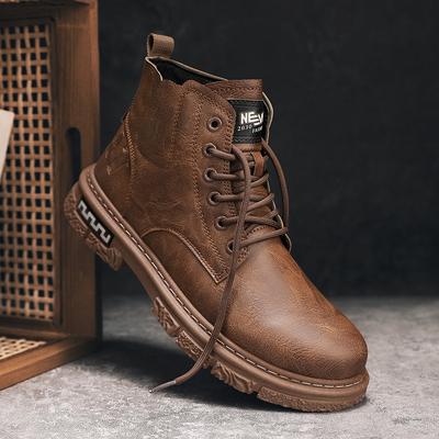 Autumn and Winter Martin Boots Casual Business Boots Youth High-top Leather Shoes