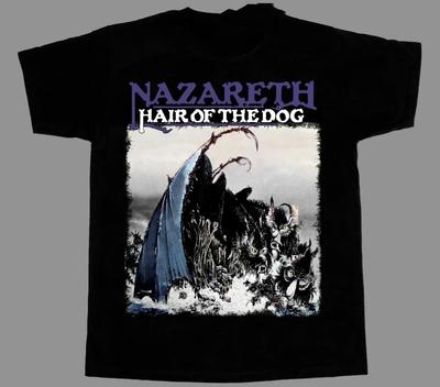 Vtg NAZARETH HAIR OF THE DOG Cotone Pesante Nero Taglia Unica Unisex Maglietta