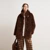 Womens Faux Fur Coat Lamb Wool Blend Horn Button Thick Warm Winter Jacket Petite Women