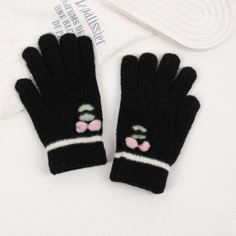 Korean Baby Wool Five Finger Gloves Unisex Kids School Children Cold Proof Knit Winter Mittens