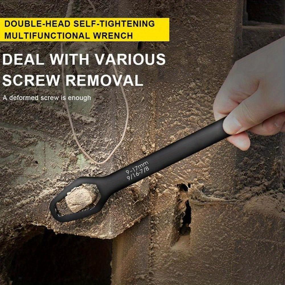1pc Universal Self-Adjusting Multi-Function Wrench, Mechanical Hand Tool Double-End Spanner for Car, Bicycle, and Home Repair - 3-17mm Grip Range
