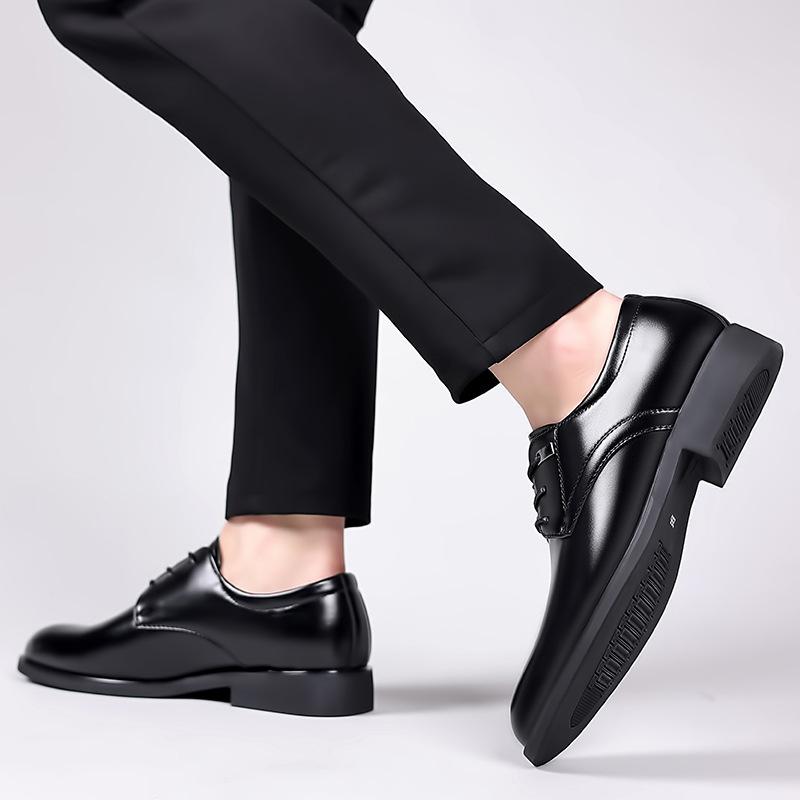 2024 autumn leather men's shoes size 50 trendy large size formal business leather shoes inner height increase groom wedding shoes