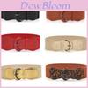 Women's Vintage Elastic Solid Color Wide Belt For Dress With Alloy Buckle
