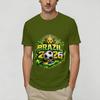 Brazil 2026 Soccer Unisex T Shirts Vintage Tee Shirt Short Sleeve Round Collar TShirts Pure Cotton Printed Clothing
