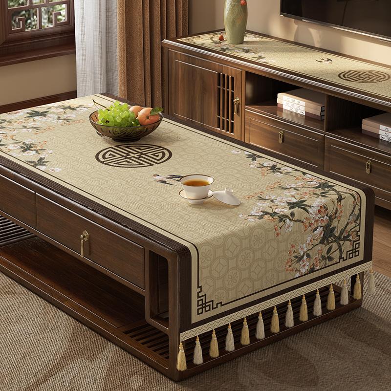 Zen Coffee Table Tablecloth Tv Cabinet Decorative Cover Rectangular Dining Table Side Cabinet Dust Cloth