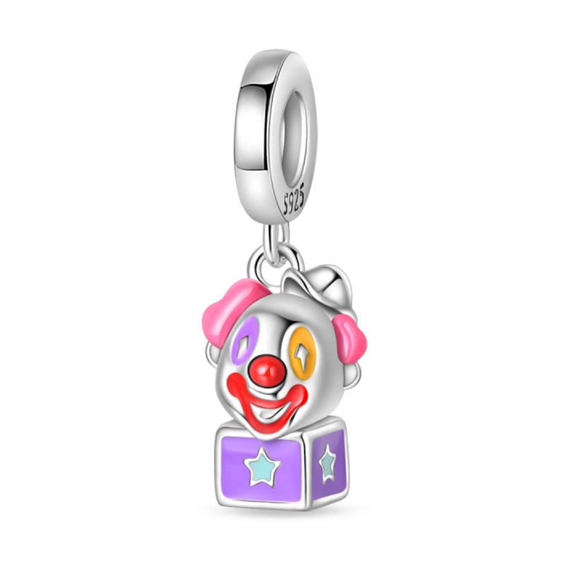 Fun Copper Magic Hat Card Graffiti Amusement Park Circus Charms Beads Fit Pan Original Bracelets Diy Fine Jewelry