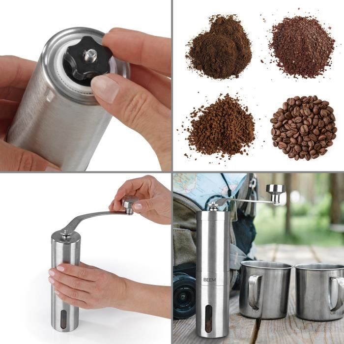Moulin à café - beem - grind-2-go - manuel - 40 g - réglage du degré de meulage