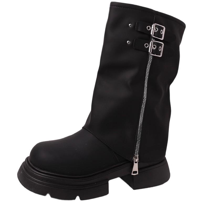 Pant Pants Boots Fashion Versatile Retro British Style Thick Bottom 2025 New Autumn and Winter Slimming and Heightening Martin Boots Women