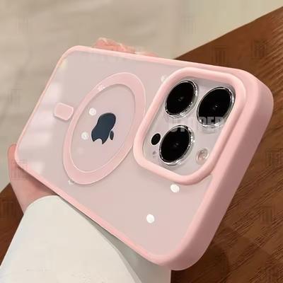New Transparent Acrylic Case for iPhone 16 15 14 13 12 11 Pro Max 16 Plus Hard Shockproof Powerful Magnetic Magsafe Cover