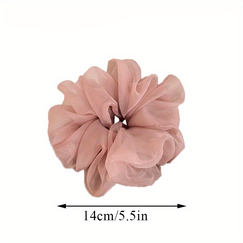 Sweet Oversized Organza Hair Ties Scrunchies Women Solid Color Mesh Hair Bands for Girls Summer Ponytail Holder Hair Accessories