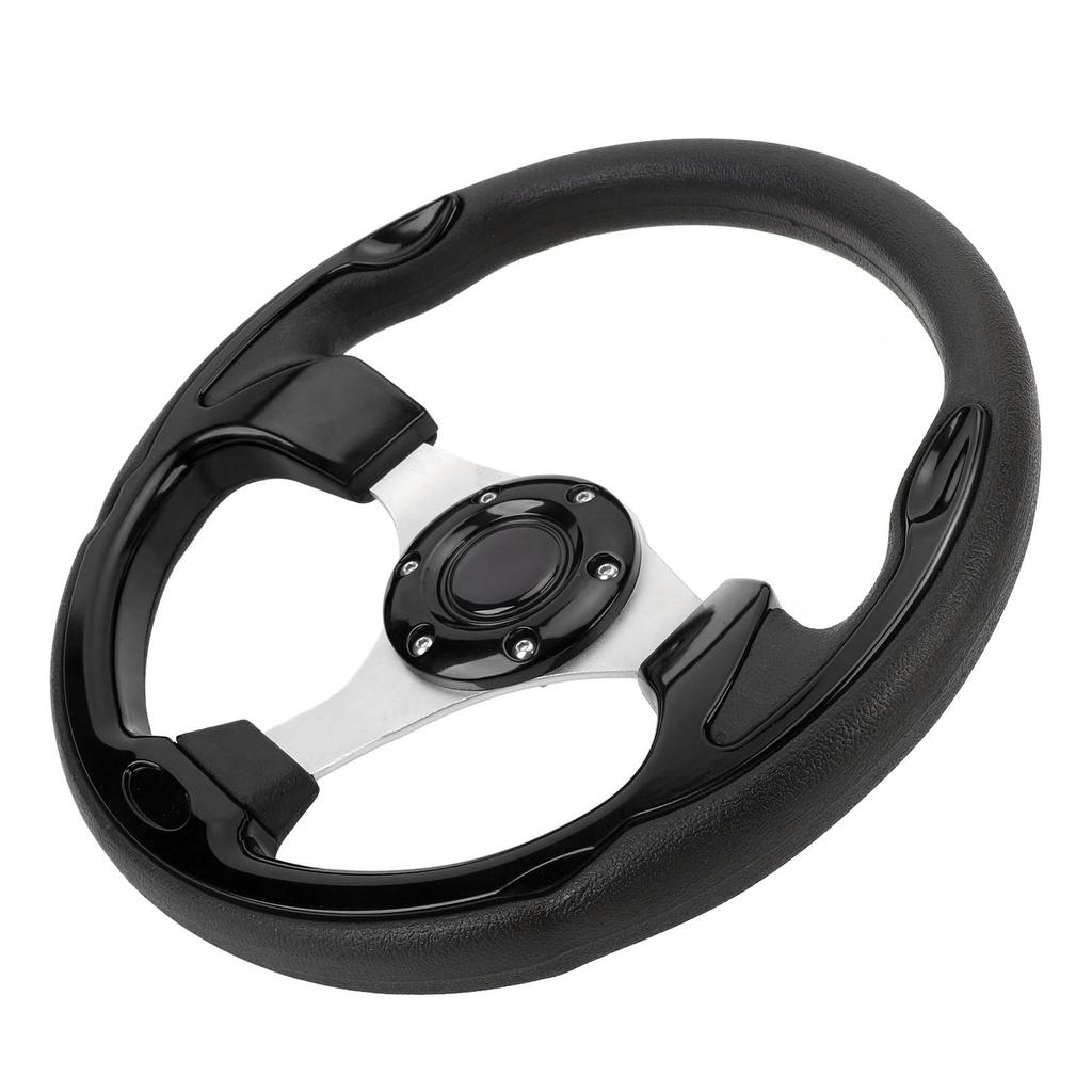 Steering Wheel Universal 13in Racing Style PU Aluminum Comfortable Grip 6 Hole Car Steering Wheel with Horn Button