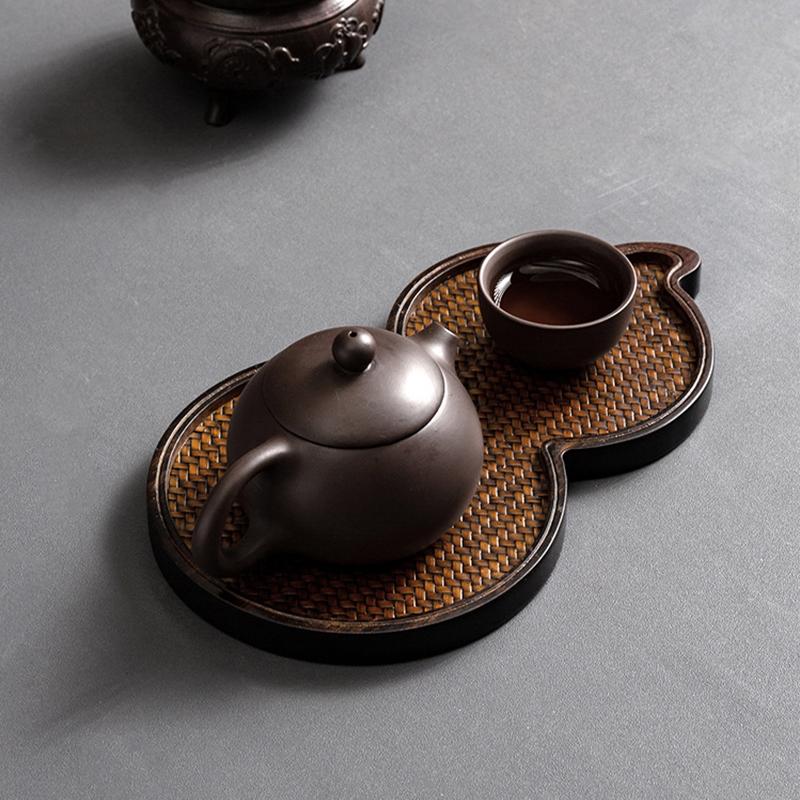 1ks Bambusové tkaní Japonský čajový podnos Ratanové tkaní Servírovací Šálek na čaj Domácí dekorace Kancelář Venkovní Čajová souprava Příslušenství