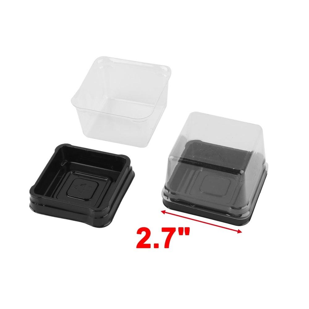 50pcs Plastic Moon Cake Muffin Boxes Container Holder Bakery Treats Durable Easy To Carry Gift Packaging