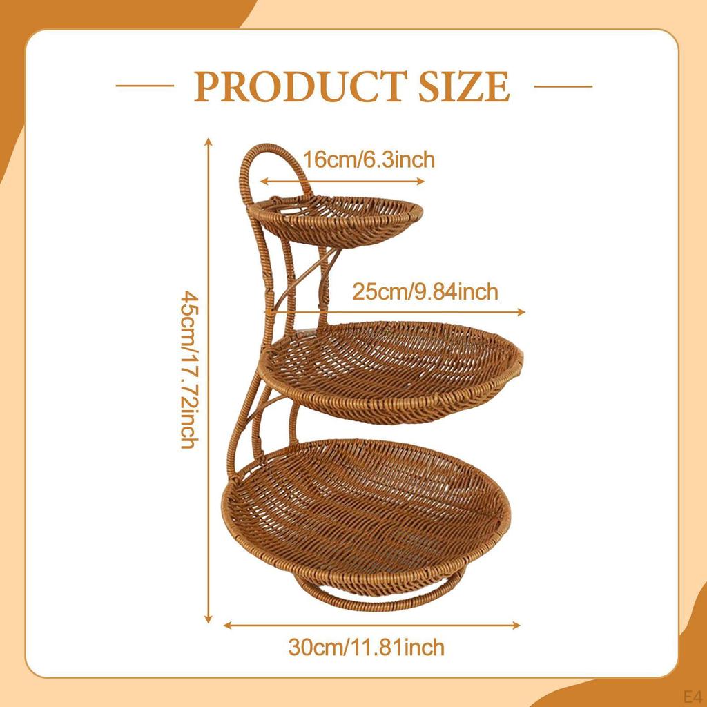 Eleganter und schlichter geflochtener Obstkorb aus Kunst rattan, Mehrzweck-Dekoschale für