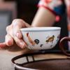 Hand-painted Doucai Chicken Teacup Set