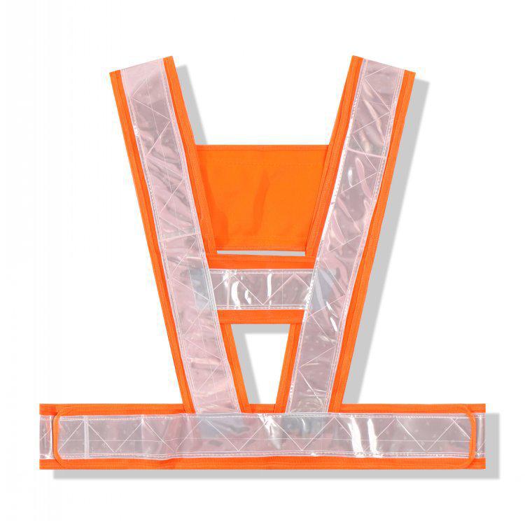 V-shaped Reflective Safety Vest for Cycling and Gardening with Fluorescent Strips, Customizable Printing Available