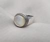 Mother of Pearl Men's Ring: 925 Sterling Silver Ocean Jewelry