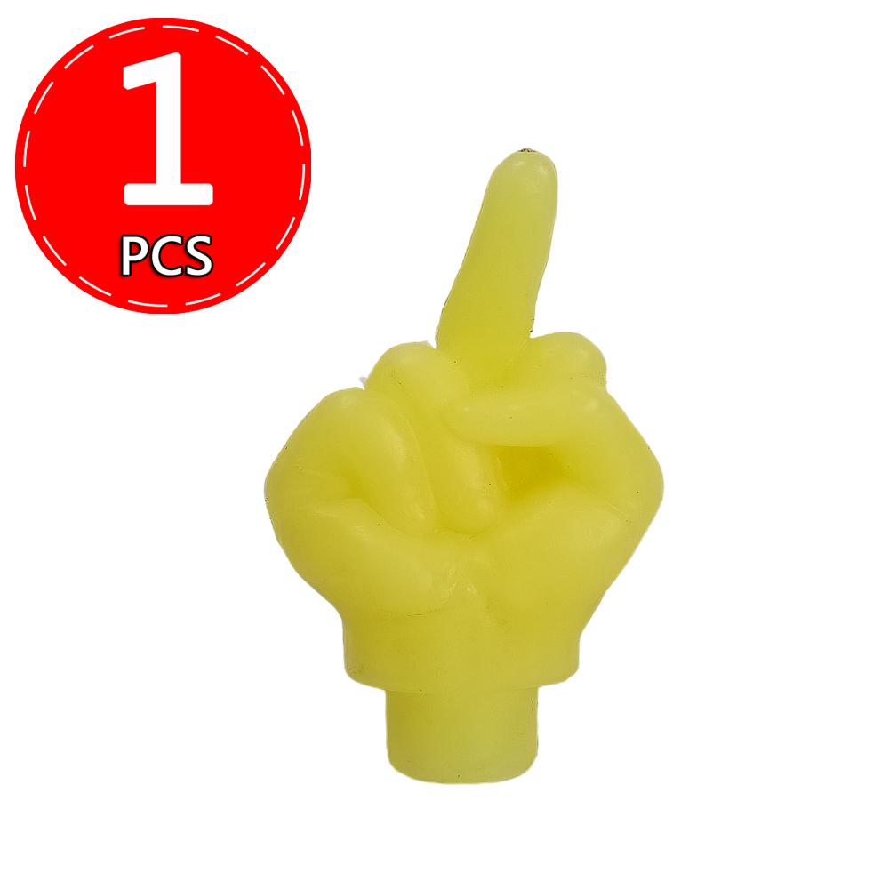 Luminous Valve Caps Middle Finger Style Tire Valve Dust Caps Dustproof Tire Cap Fluorescent Night Glowing Valve Stem Caps Decors