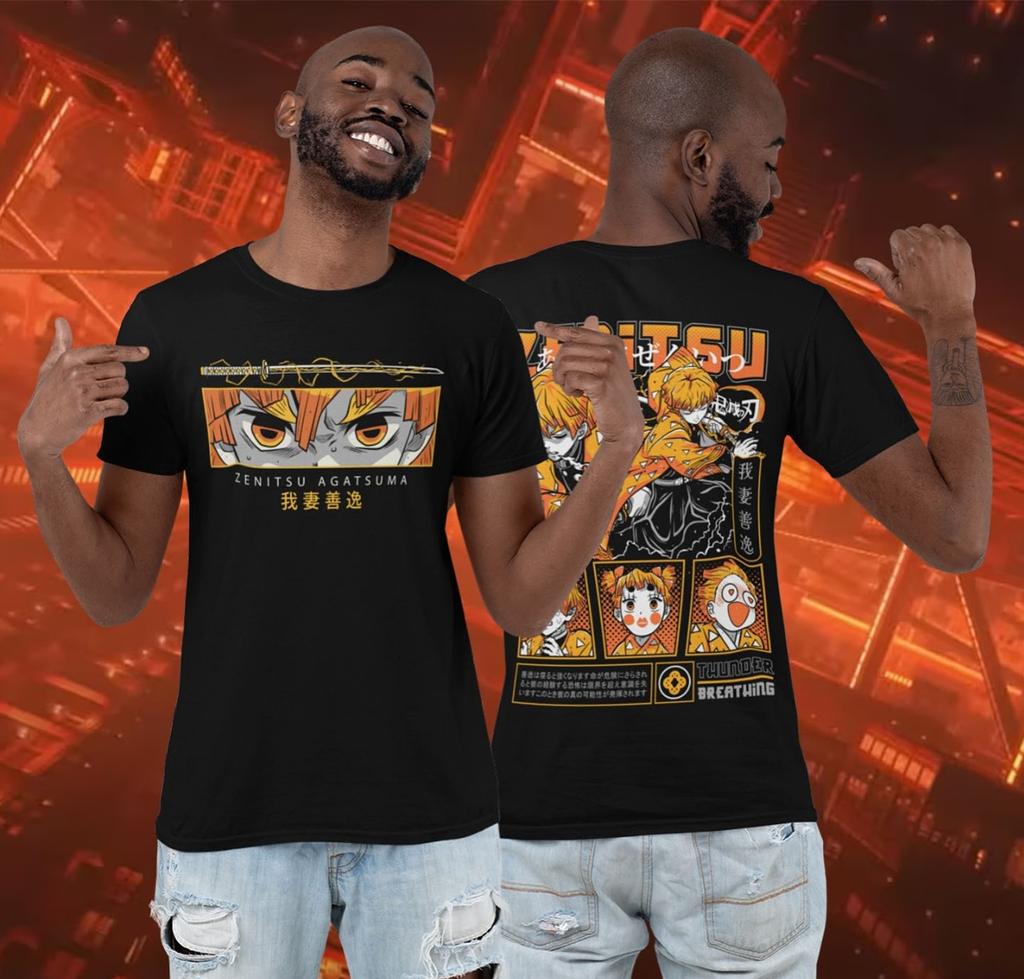 Heiß verkaufendes Anime Street Fashion T-Shirt mit Aufdruck, Rundhalsausschnitt, kurzärmelig, Sport- und Freizeit-T-Shirt, Baumwolle, Partner-T-Shirt, Unisex