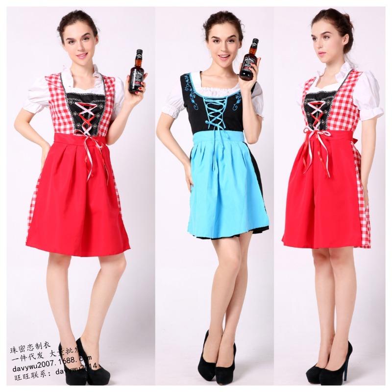 Traditional clothing, red plaid beer festival, style