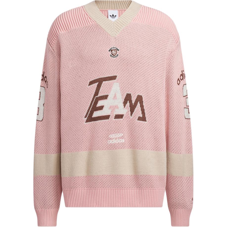 Adidas Originals Team Loose V-Neck Pullover Long Sleeve Knit Sweater Men Sweater KF4468