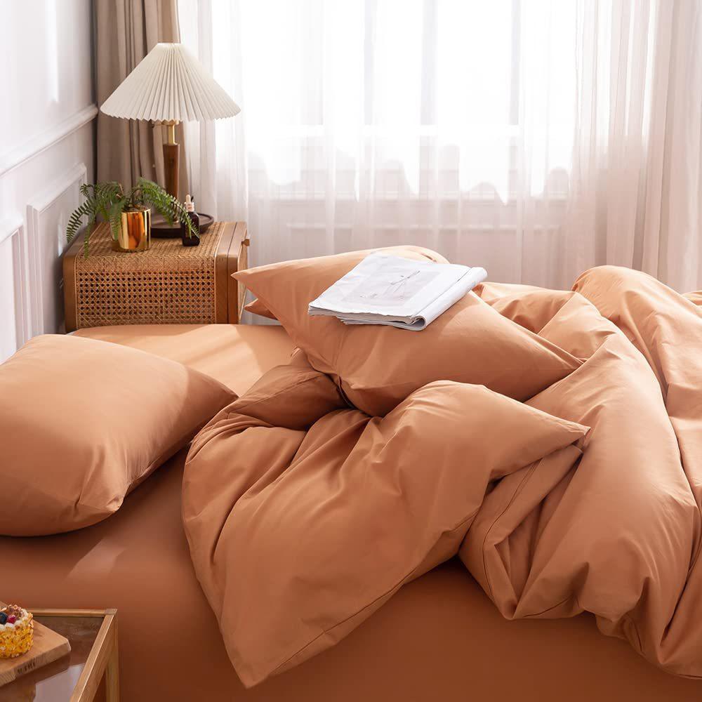 Bettwäsche dreiteilig mit einfarbigem Muster