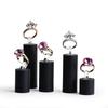 Oirlv Acrylic Ring Display Stand, Set of 7 Sizes, Cylindrical Shape, for Jewelry Display, Black