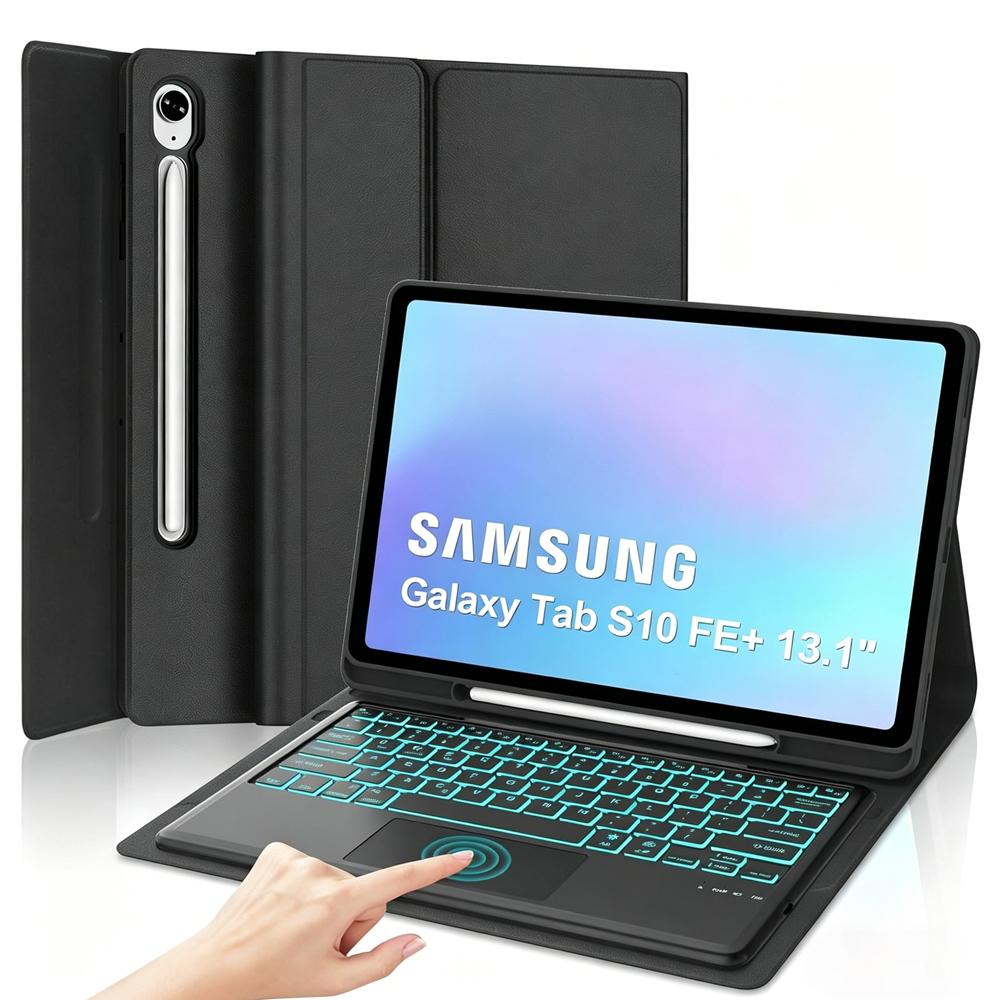 Case for Samsung Galaxy Tab S10 FE Plus 13.1 lnch,Detachable 7-color Backlit Keyboard for Tab S10 FE+13.1" with Pencil Holder