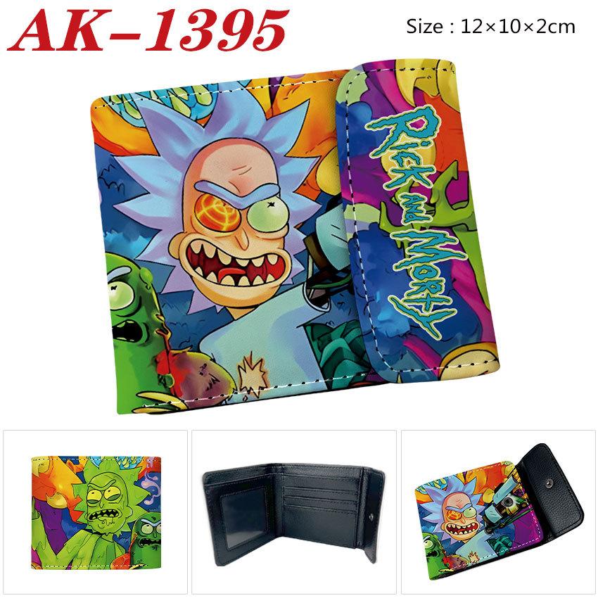 Rick und Morty Geldbörse PU-Leder Druckknopf Faltbar Anime Kartenhalter Tragbare Kurze Geldbörse