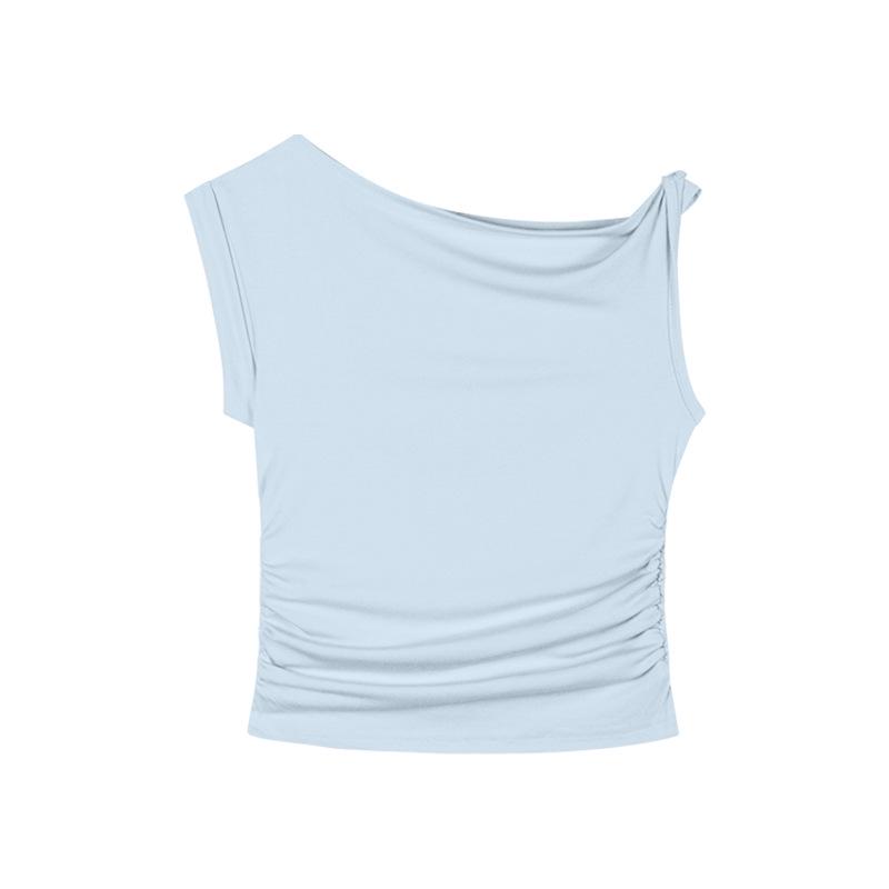 2025 Sexy Ruffled Off-Shoulder T-Shirt – Summer Pure Desire Style