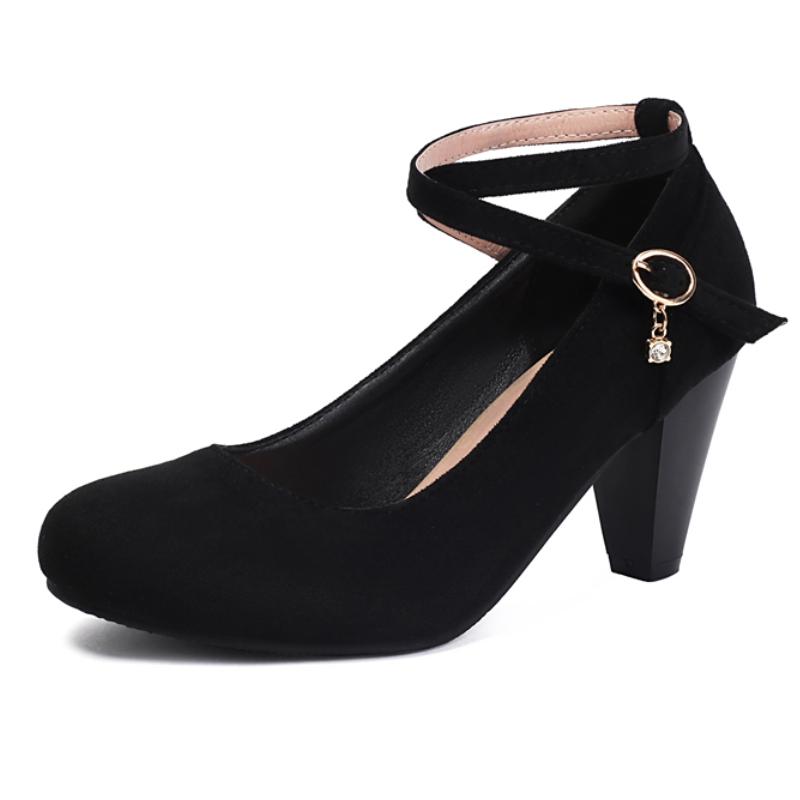 Elegant Red Black High Heel Women's Pumps Mary Janes Shoes 2025 Big size 46 Fashion Party Office Wedding Shoes Lady Comfortable