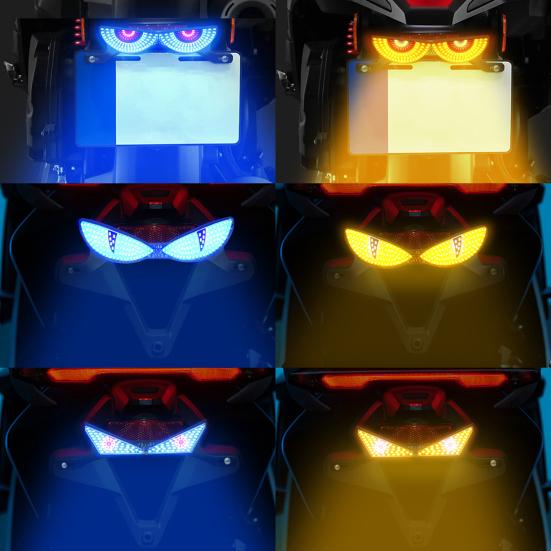 Motorcycle License Plate Screw Light with Demon Eye Shape Rear Taillights