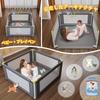 Areden Playpen Baby Washable and Space Suitable for Indoors and Safety Play Easy To Gray 4 Fence, Fence, Easy, Washable, Foldable, Saving, Outdoors,