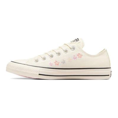 Chuck Taylor All Star Low Embroidered Little Flowers Women Sneakers Cream Egret Black A10149C