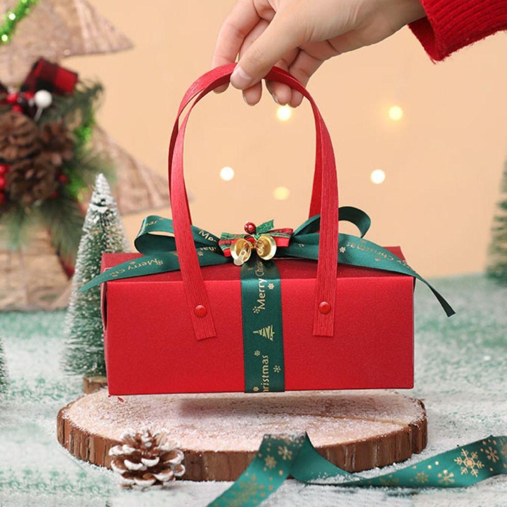 Paper Christmas Gifts Bag Red Gifts Wrap Handbag Classic Christmas Candy Gift Box  Candy