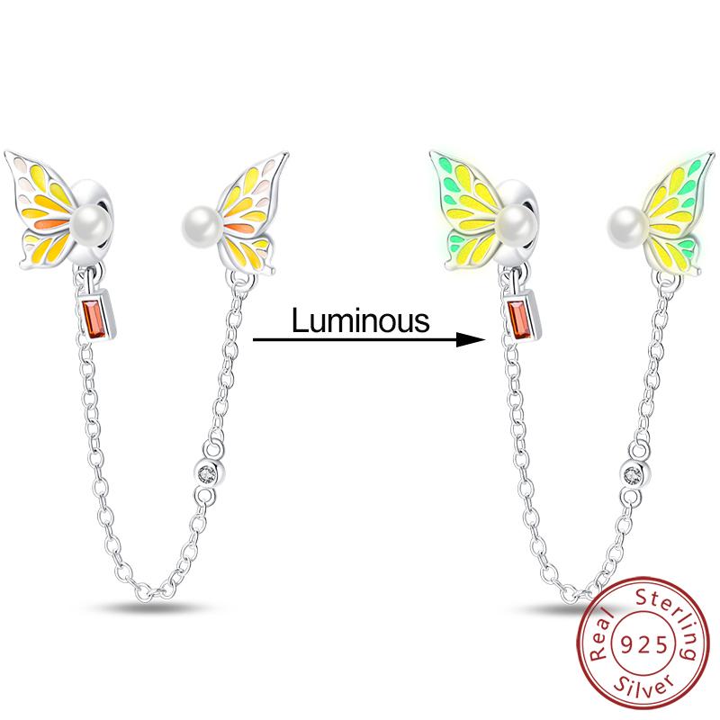 Elegant S925 Silver Butterfly & Dragonfly Multicolor Charms Beads Pendant 3mm DIY Fine Jewelry Making Accessories Gifts
