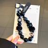 Winter Brown Maillard Color Leopard Print Beaded Mobile Phone Chain Rice Bead Sea Star Pendant Bag Pendant