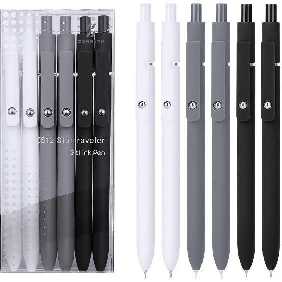 FIOVER Colorful Gel Pens - 6Pcs 0.7mm Multi-Colored Pens, Smooth Writing Coloring Journaling Supplies for Note Taking, Cute Aesthetic Office School