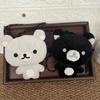NEW Rilakkuma Plush Crossbody Bag Black White Two Tone Relax Bear Doll Coin Purse Keychain Soft Bag Kawaii Storage Handbag Decor