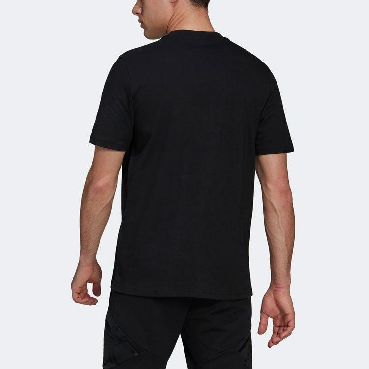 adidas T Shirts Men's Black Crew Neck Moderate Straight Fit HA0907