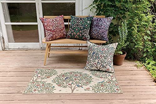 Kawashima Textile Cercon Morris Design Studio Poszewka na poduszkę oparciową Kelmscott Tree Beżowa LL1722 60×60cm