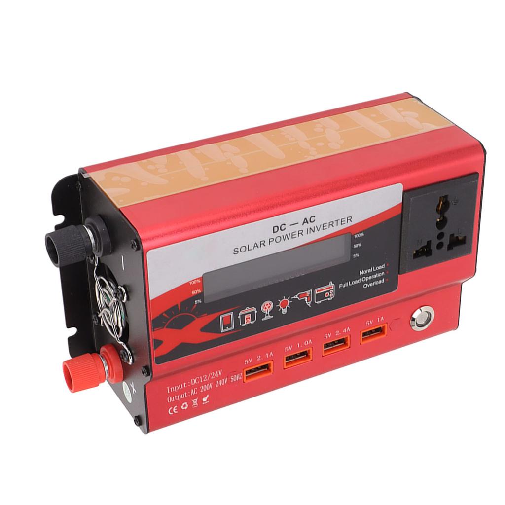 420W Car Inverter with LED Display 4 USB Port Aluminum Alloy Power Converter 12V to 220V