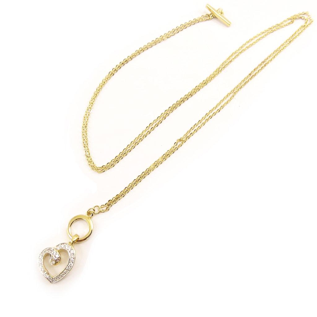 Les Trésors De Lily [D7985] - Gold Plated Necklace 'Baby Love' White Gold - 15x17 Mm